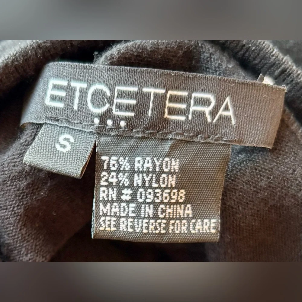 Etcetera Black Long-Sleeve Ruffle Mock Neck Top - Picture 3 of 3